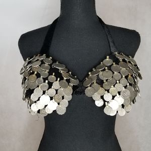 2000s Tribal Belly Dance Bra Kuchi Coin Rupee B Cup ATS FCBD